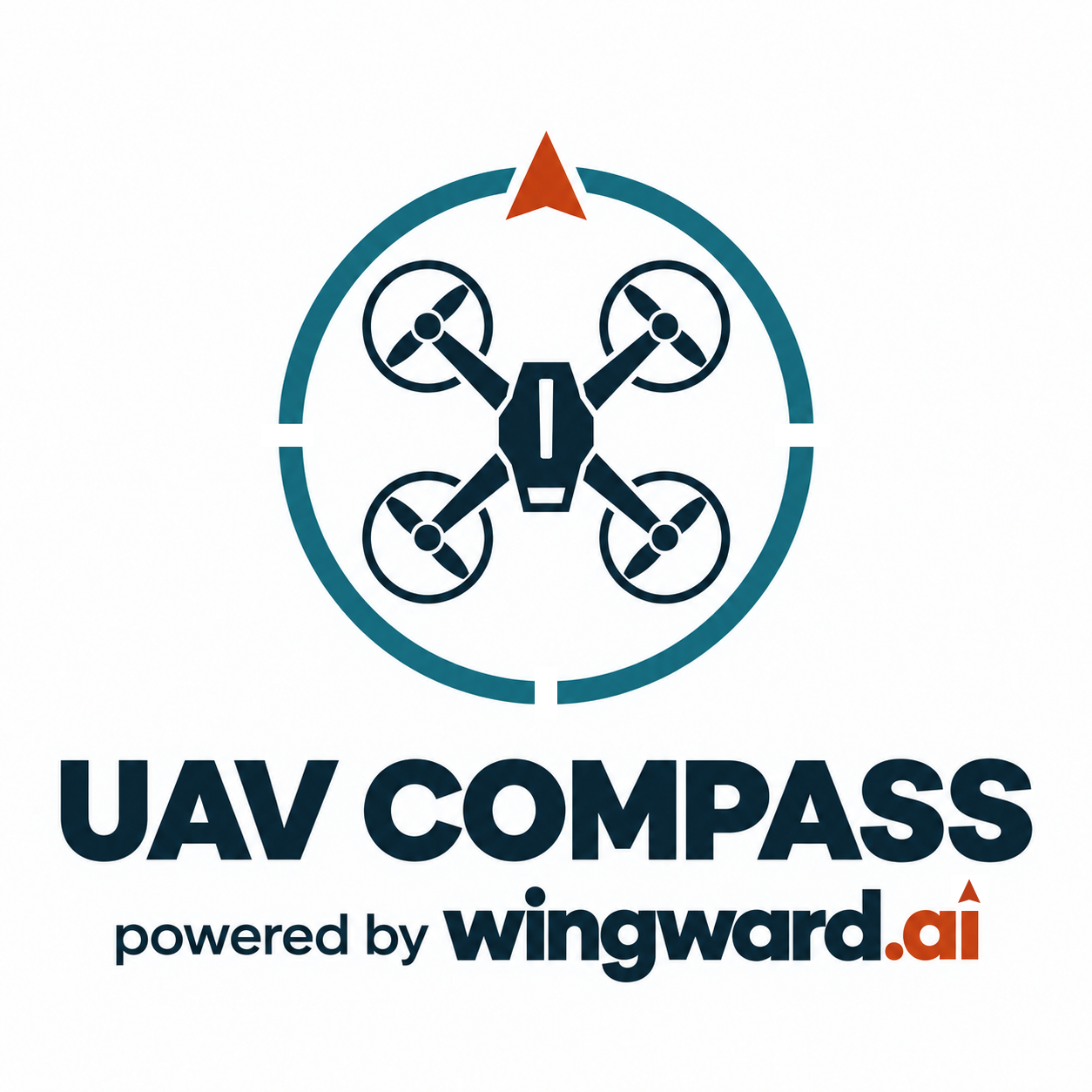UAV Compass logo: a quadcopter inside a compass ring